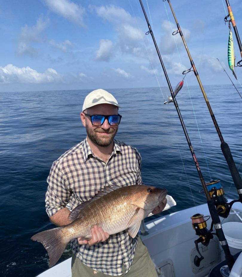 Lone angler fishing in unknown location