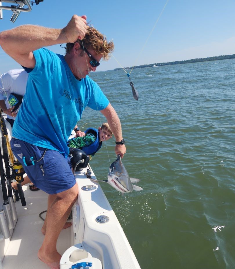 A fisherman enjoying a day on the water