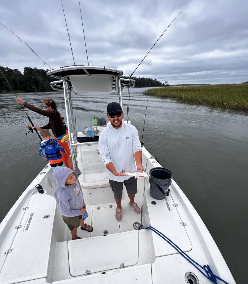 Fishing adventure with two people at an unknown location