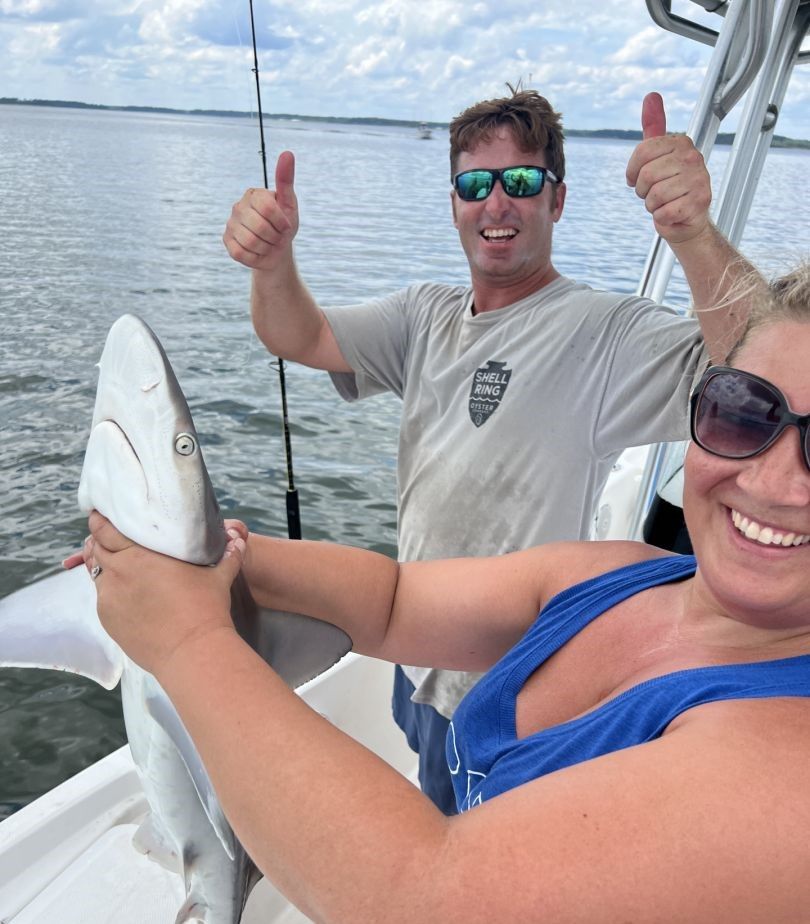 A fisherman enjoying a day of fishing
