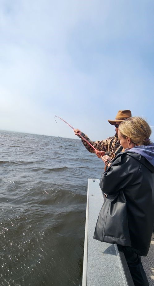 Angler fishing in unknown location