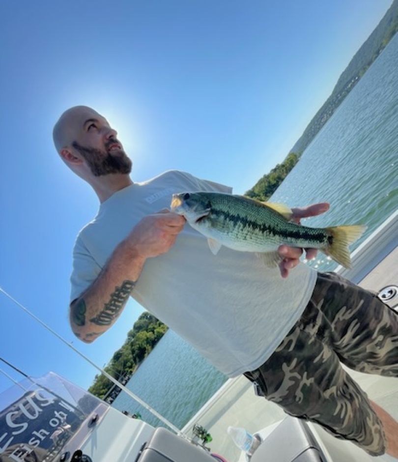 Single fishing adventure at unknown location