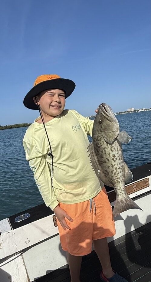 Gag grouper caught during offshore fishing trip