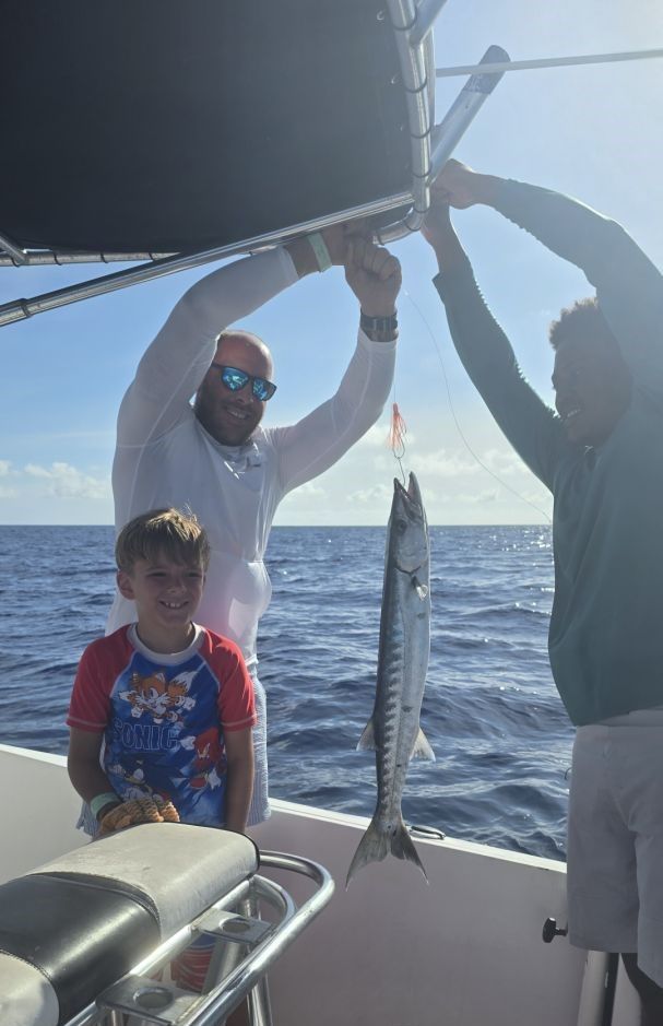 A great barracuda fish caught during a fishing trip