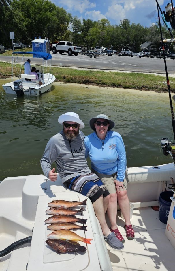 Two people fishing at an unknown location