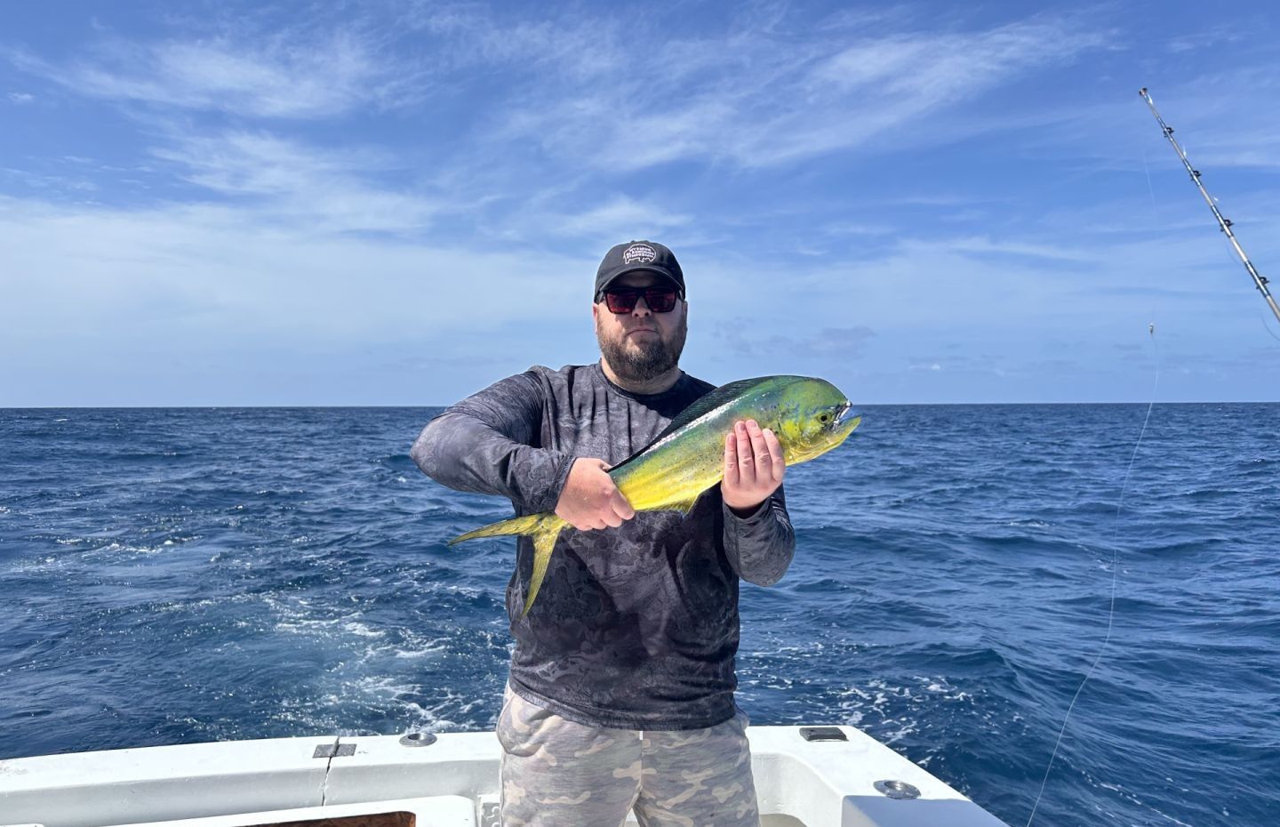 Person fishing in unknown location