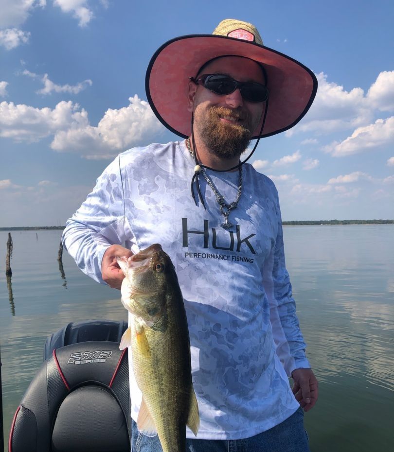 Largemouth bass caught while fishing
