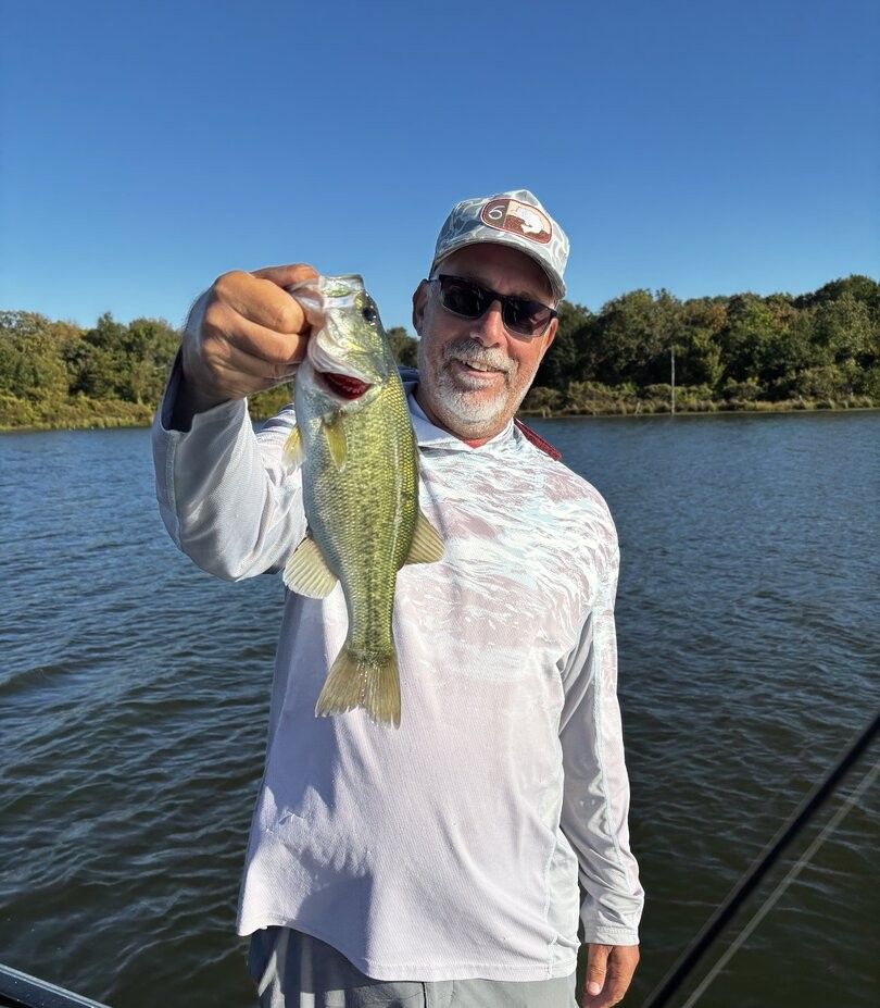 Largemouth bass caught while fishing