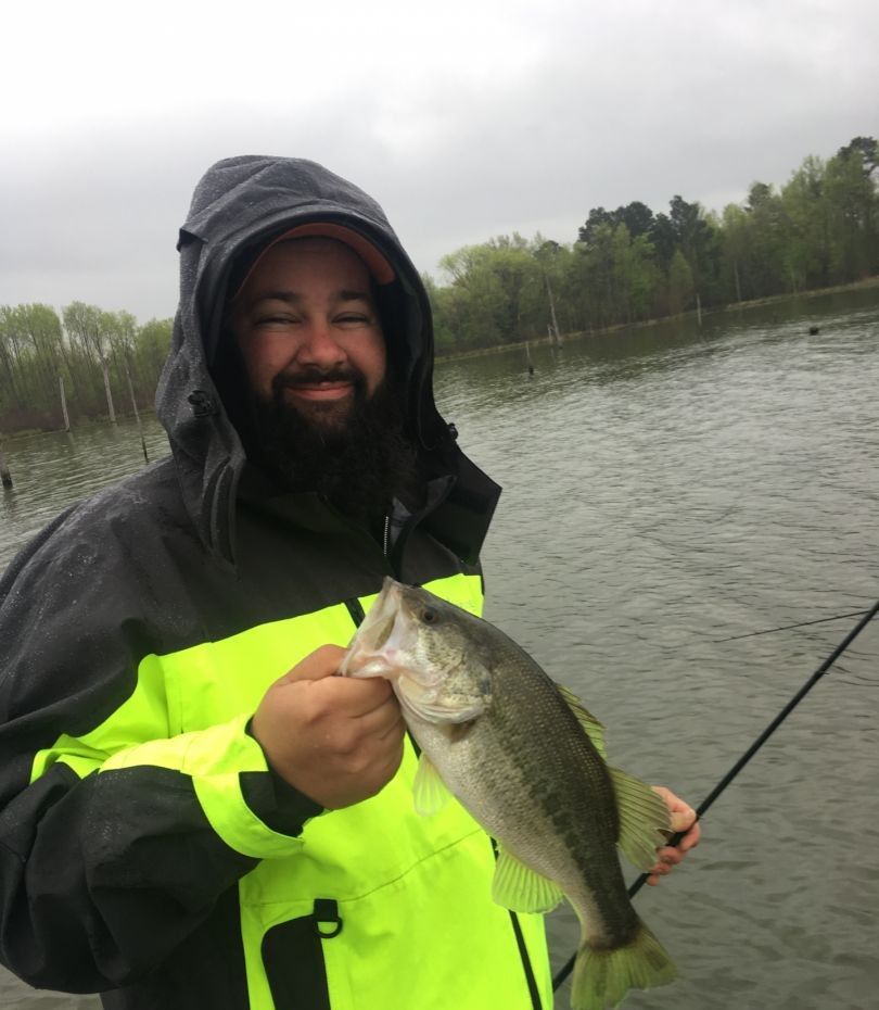 Largemouth bass caught while fishing