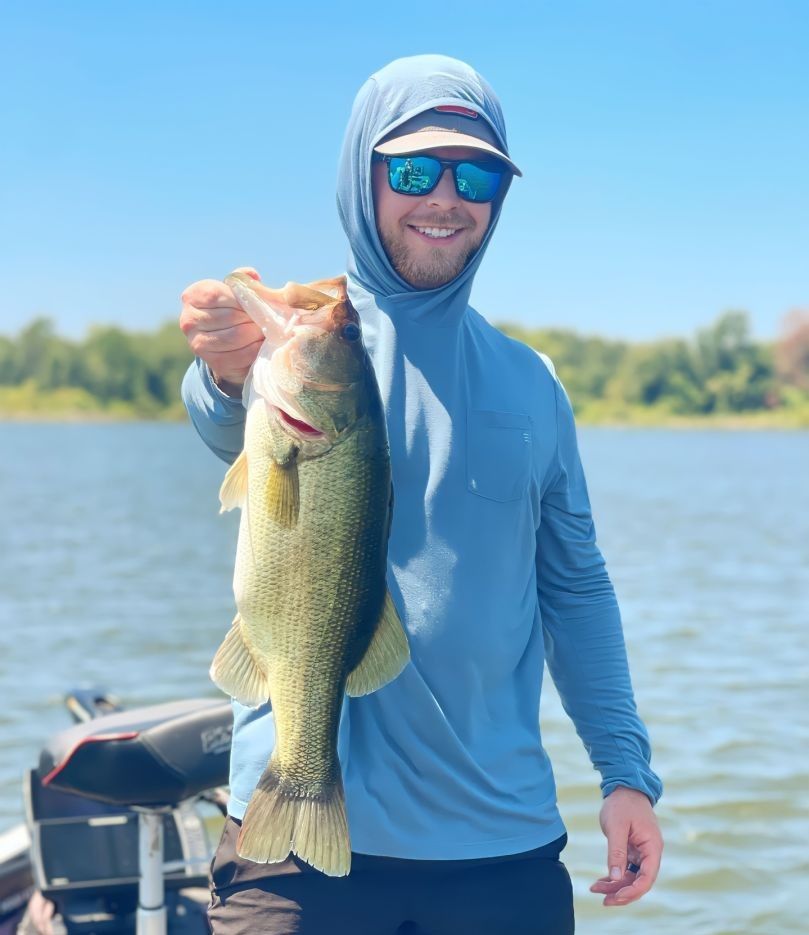Largemouth bass caught while fishing