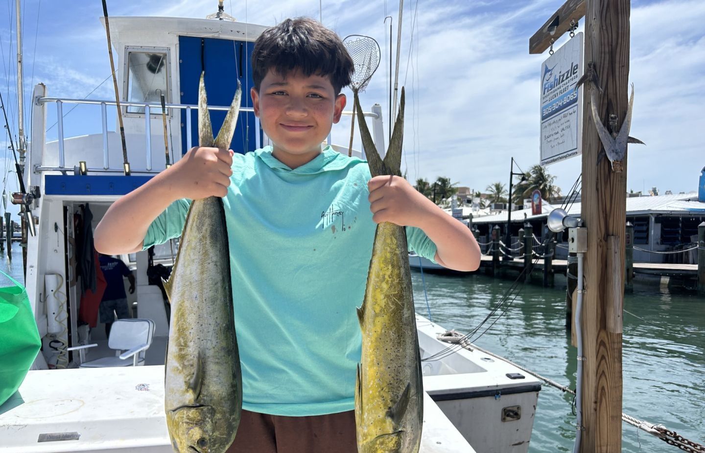 A person fishing for little tunny fish