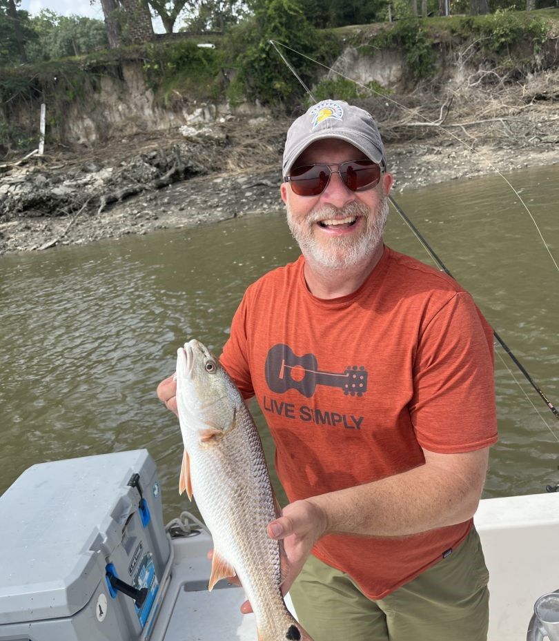 Lone angler fishing in unknown location