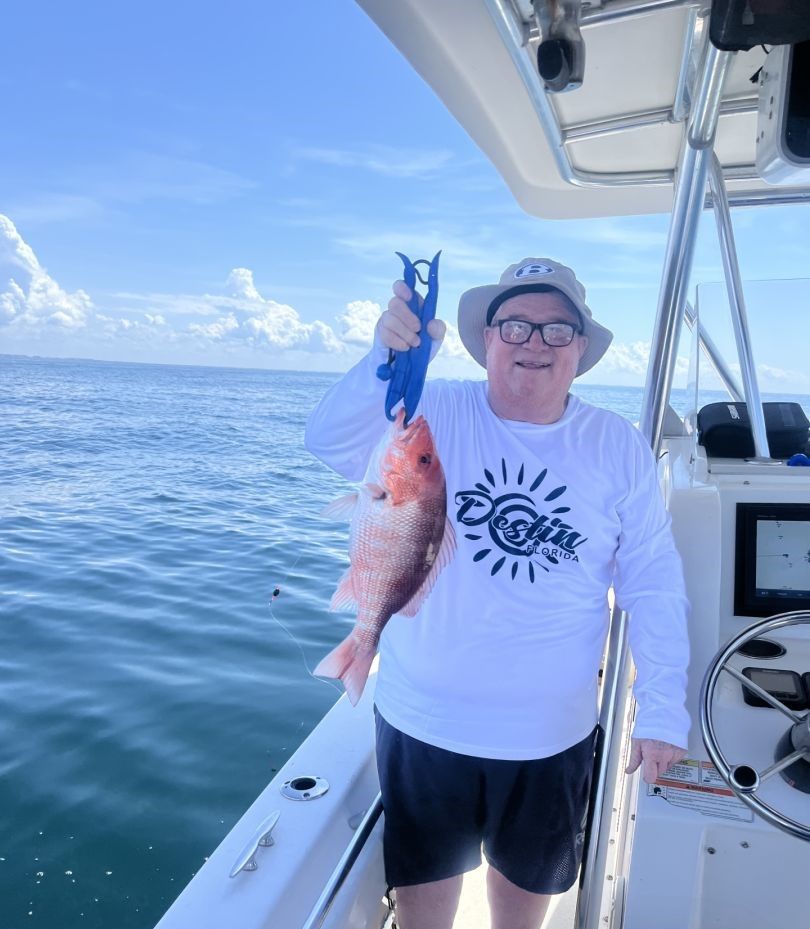 Red snapper caught during offshore fishing trip