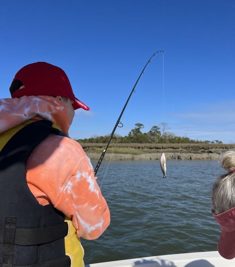 Fishing at a scenic location