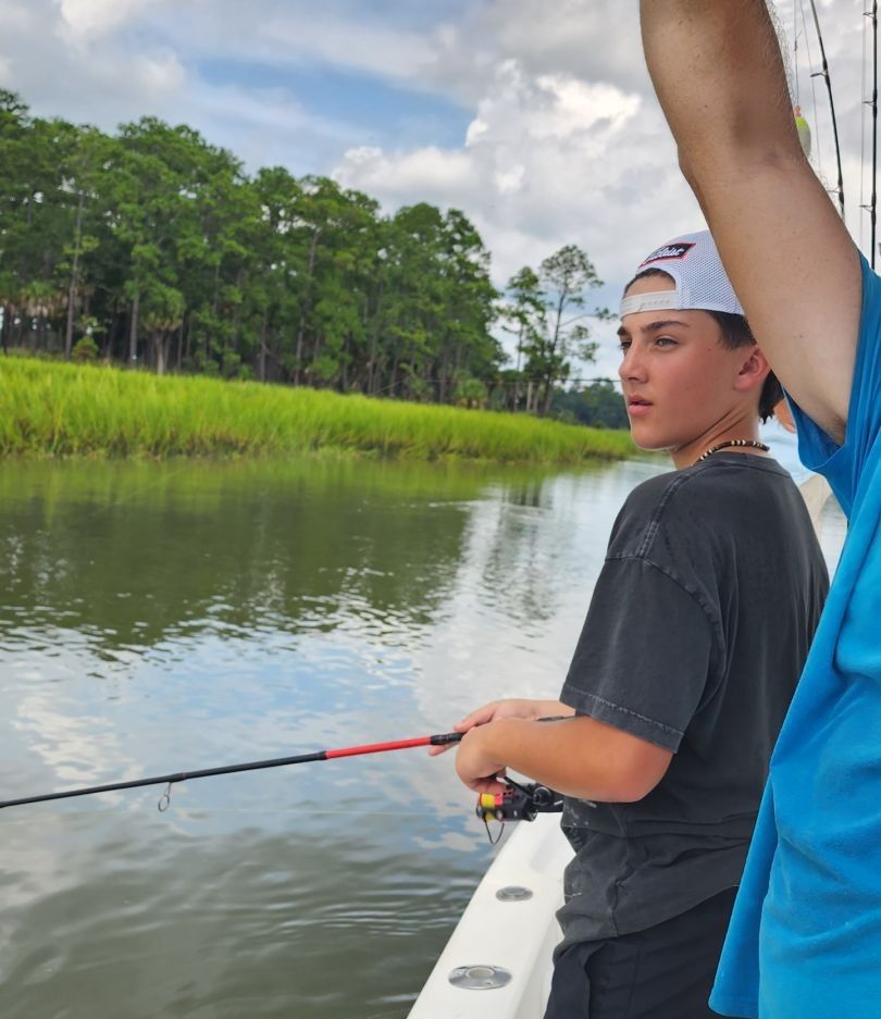 Angler fishing in a scenic location