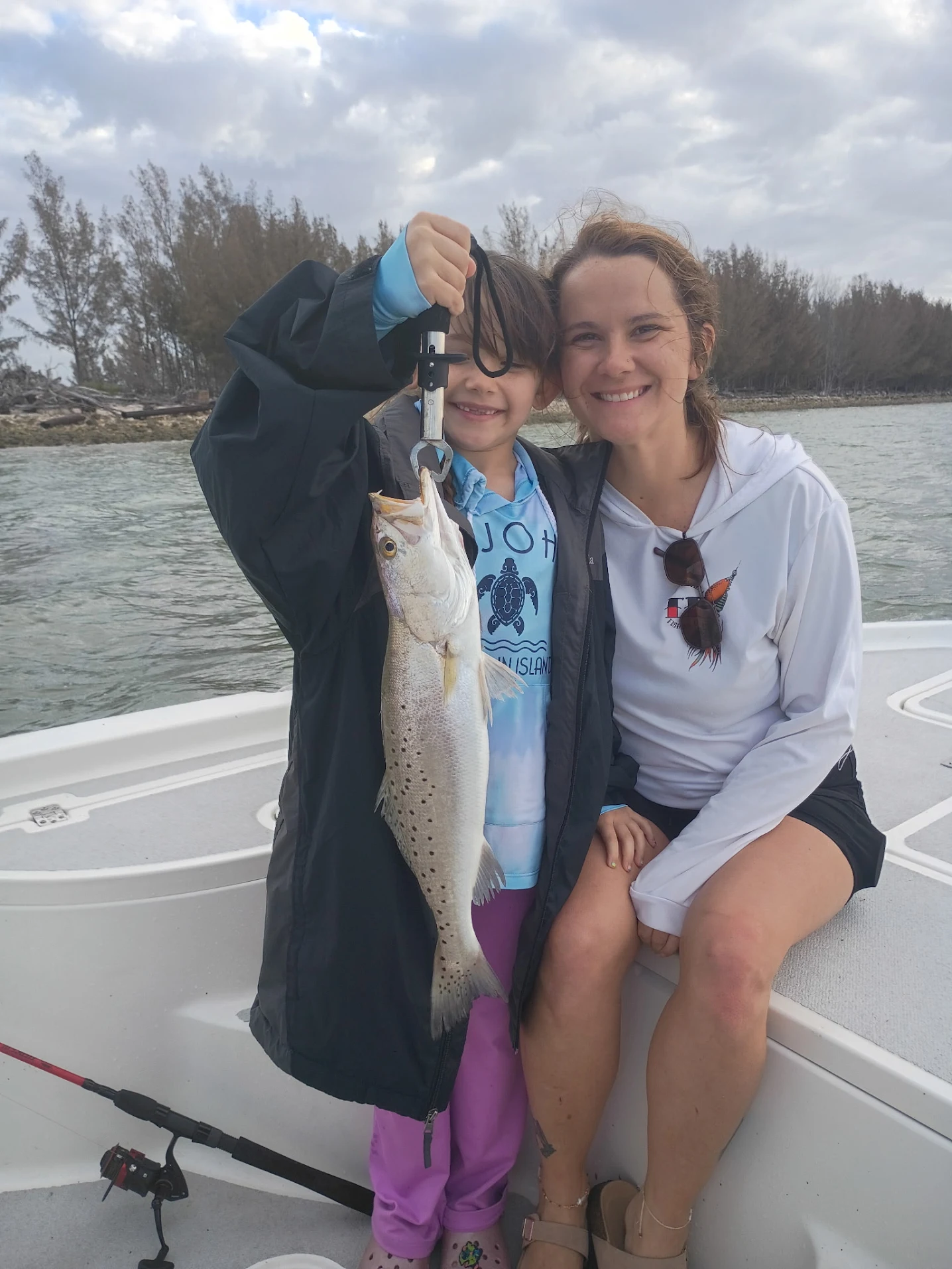 Speckled trout caught during fishing trip on boat