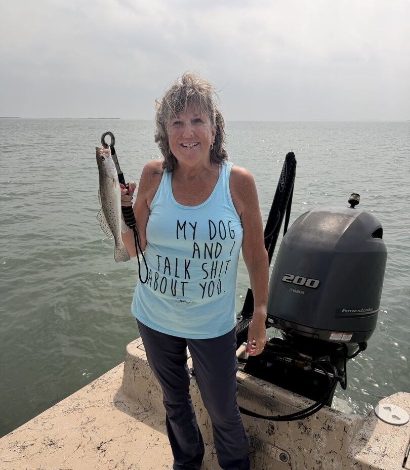 A single spotted weakfish caught while fishing