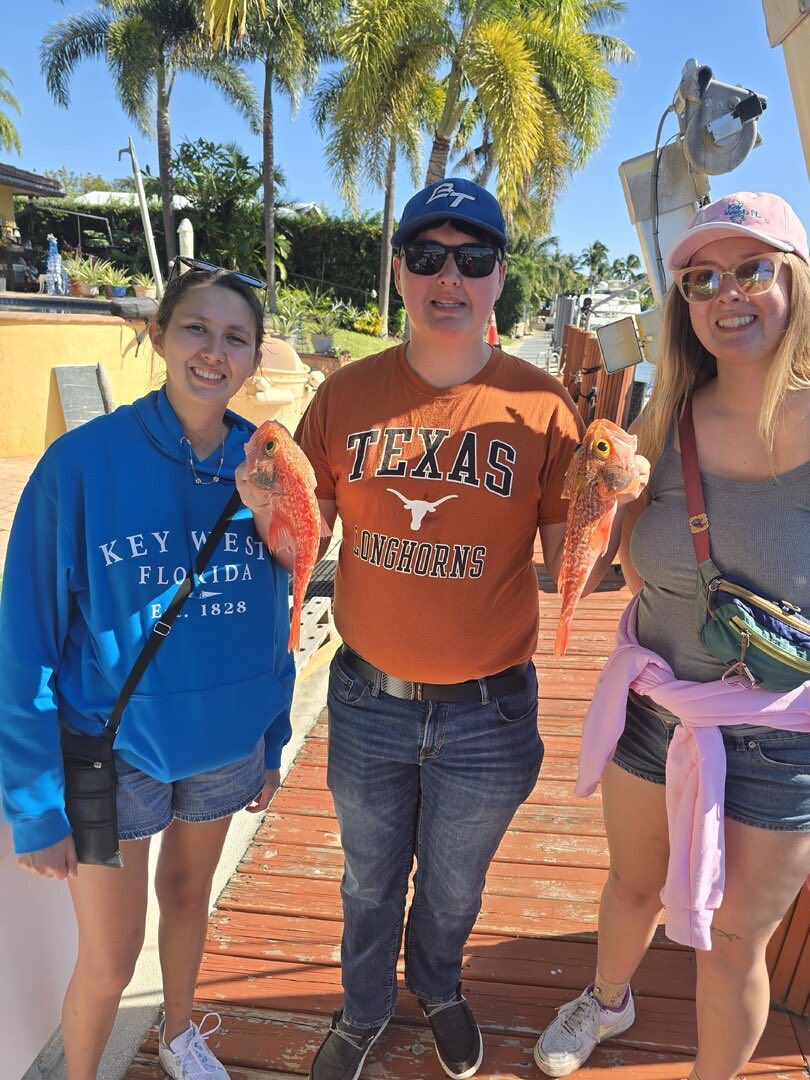 Fishing with 3 people at an unknown location