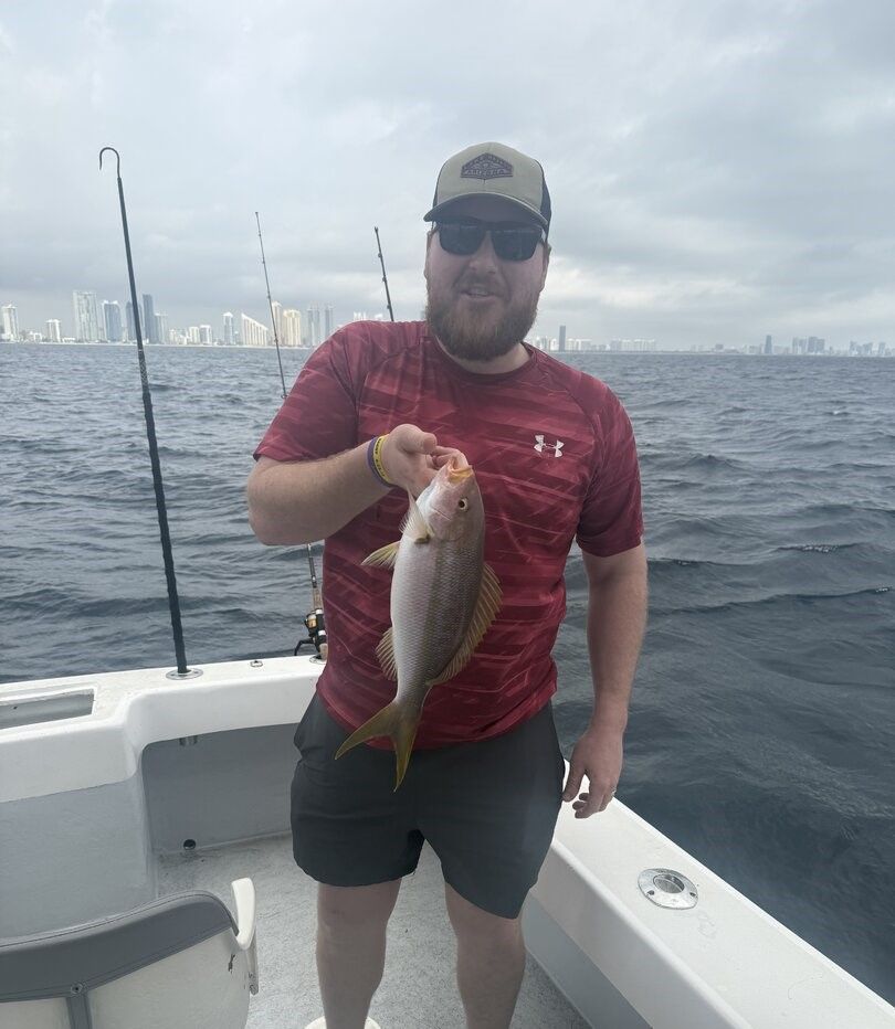 Yellowfin fish caught during offshore fishing trip