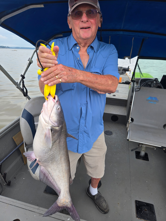 Stormy skies couldn't stop this catfish from taking the bait!
