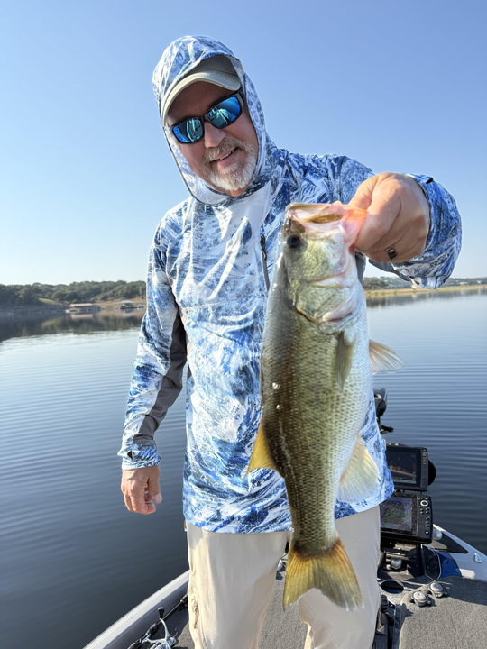 Nice largemouth bass caught using light tackle on a perfect day!