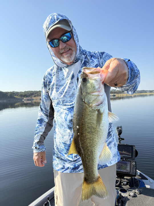 Nice largemouth bass caught with light tackle on a perfect day!
