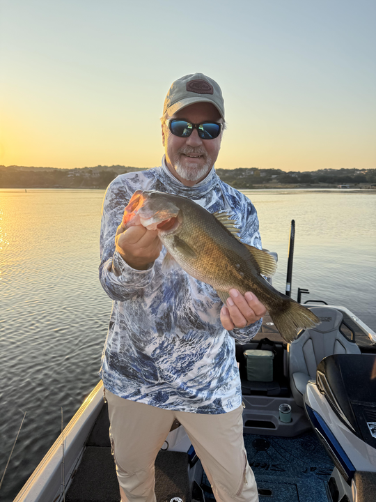 Nice largemouth bass caught with light tackle at sunset!