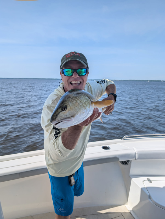Catching the big one with a clever light tackle technique in Oriental NC.