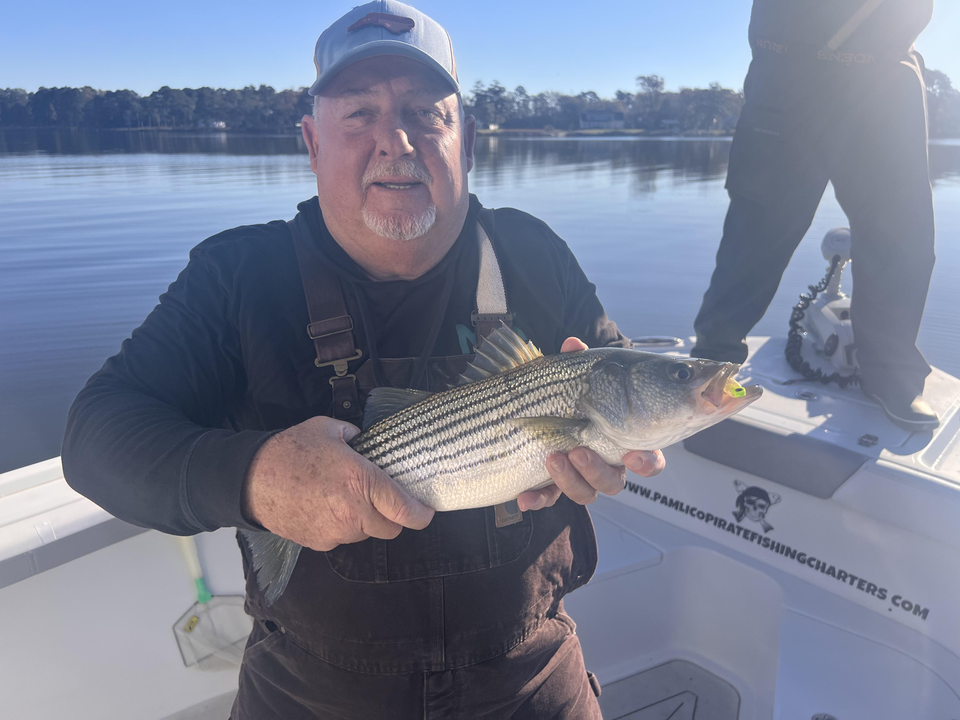 Nice wiper on light tackle! Clear conditions made for an exciting adventure on the water.