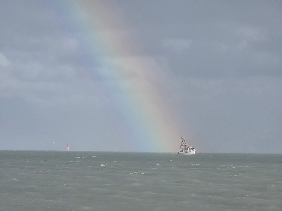 Drifting through Port Aransas with light tackle and an eye on those storm clouds!