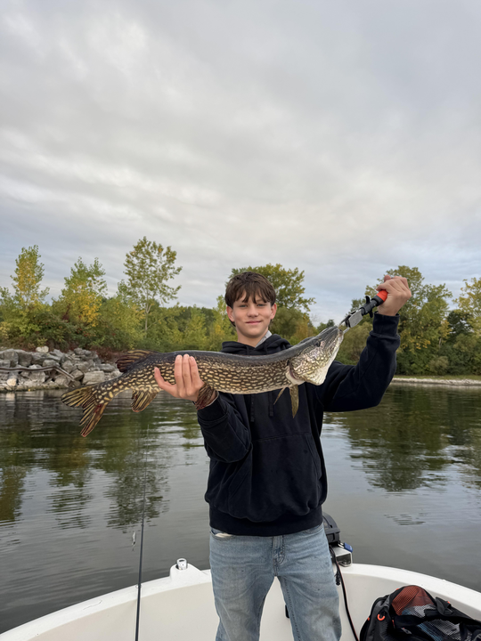 Nice northern pike from Lake Champlain using jigging techniques!