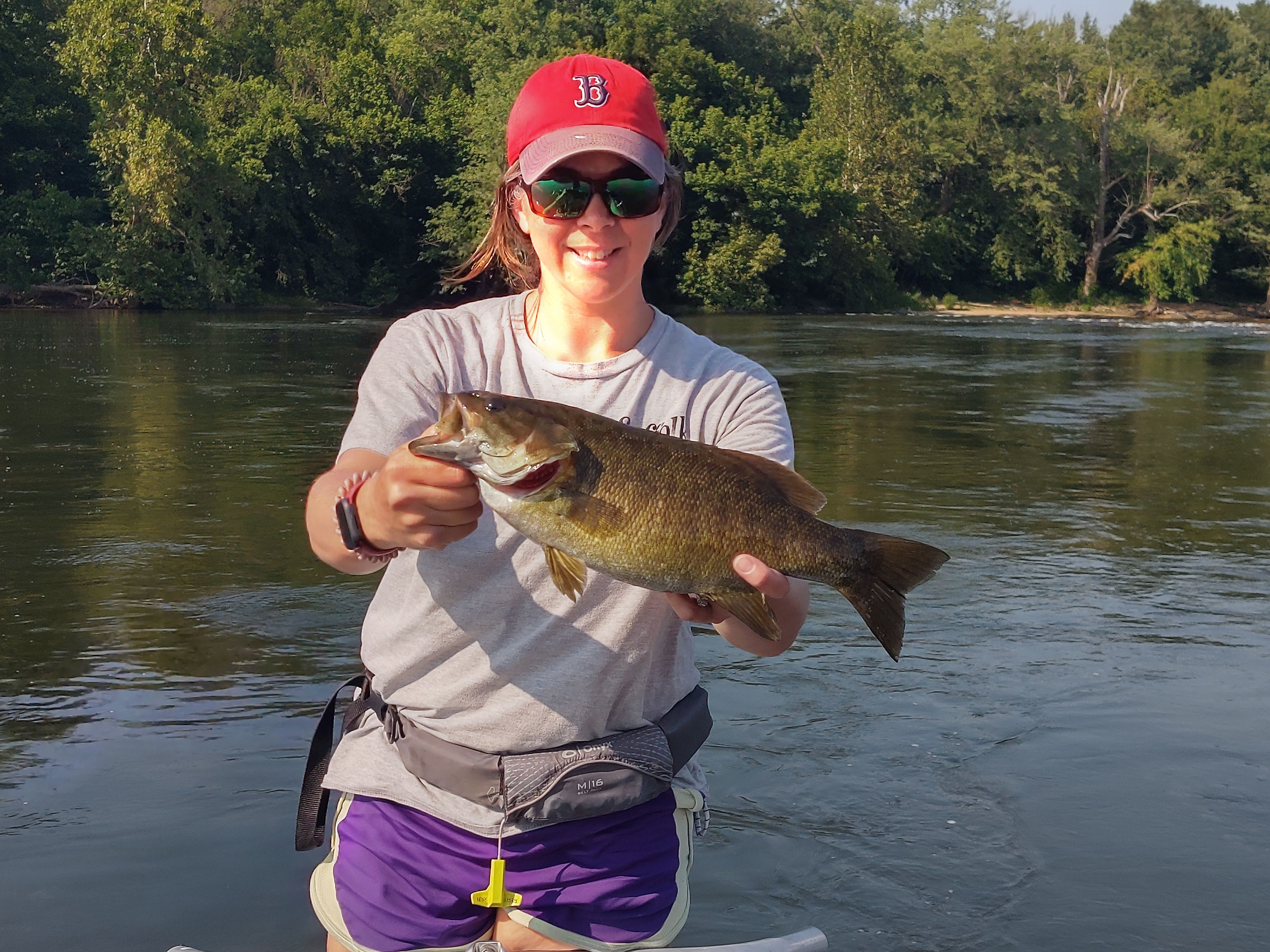Smallmouth bass caught while fishing