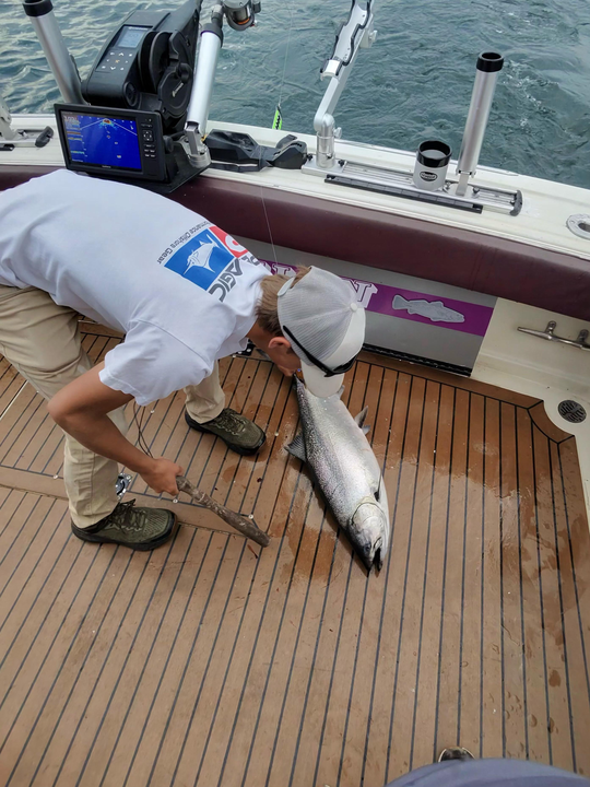 Storms brewing, but the deep sea trolling adventure awaits!