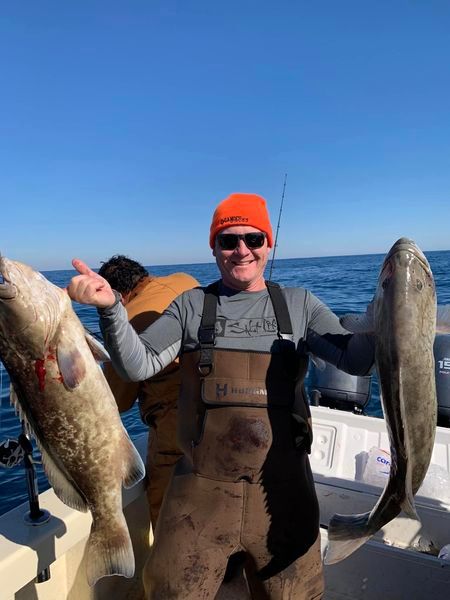 Two big fish caught while fishing