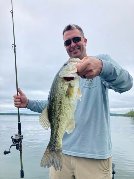 Largemouth bass caught while fishing