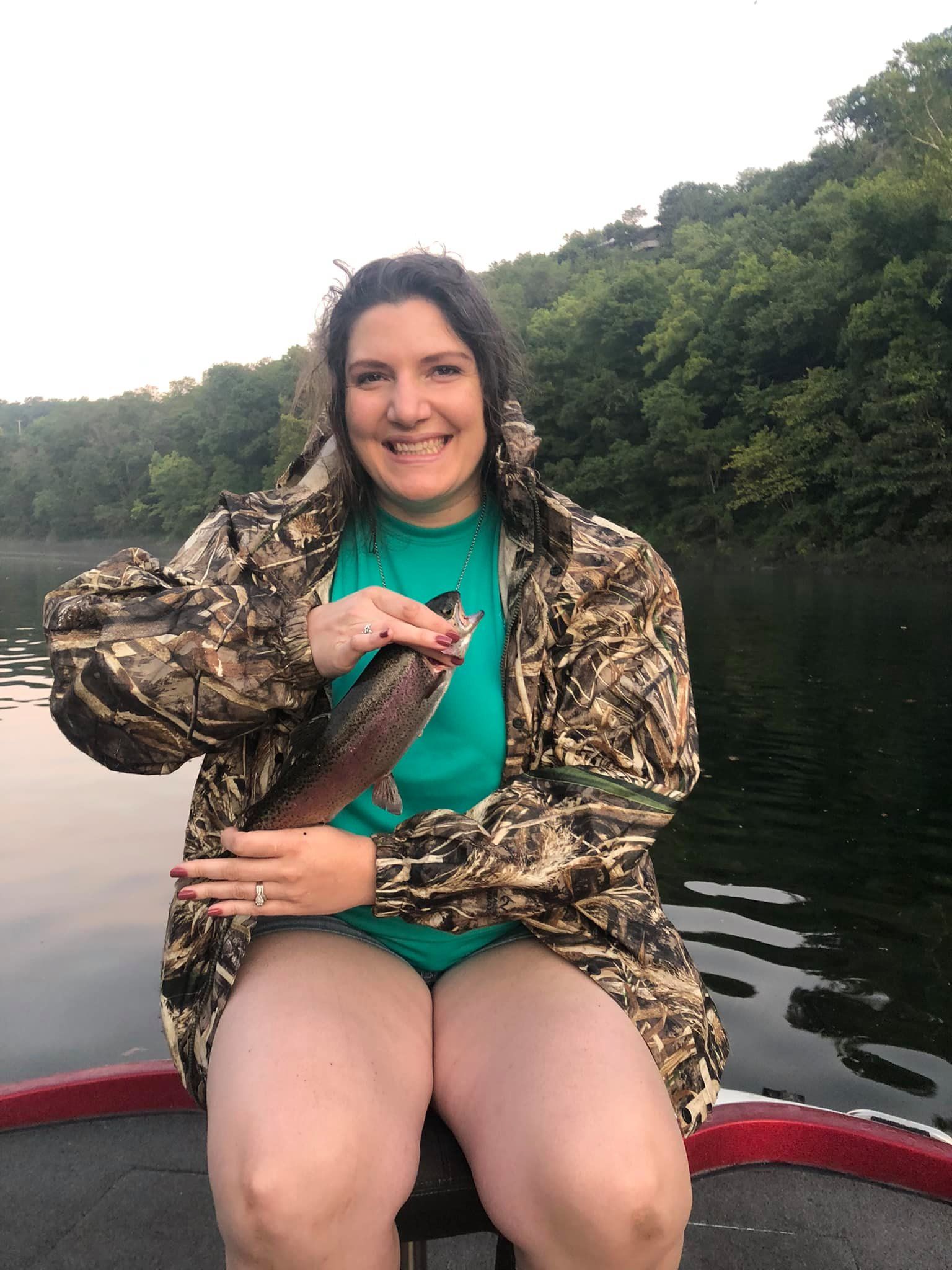 A single rainbow trout caught fishing