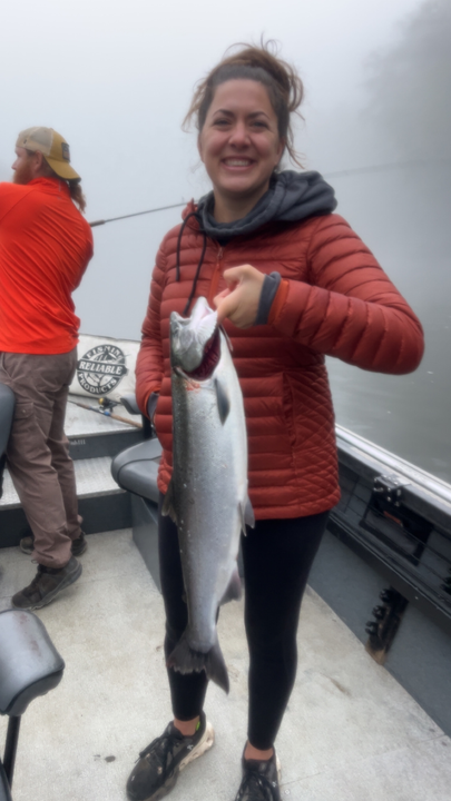 Nice Coho Salmon using jigging and trolling techniques in Montesano waters!