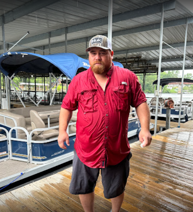 Angler fishing in scenic location