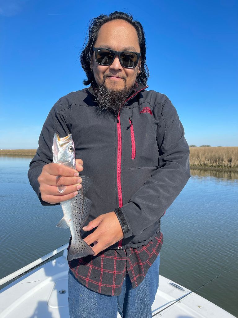 Spotted weakfish caught while fishing