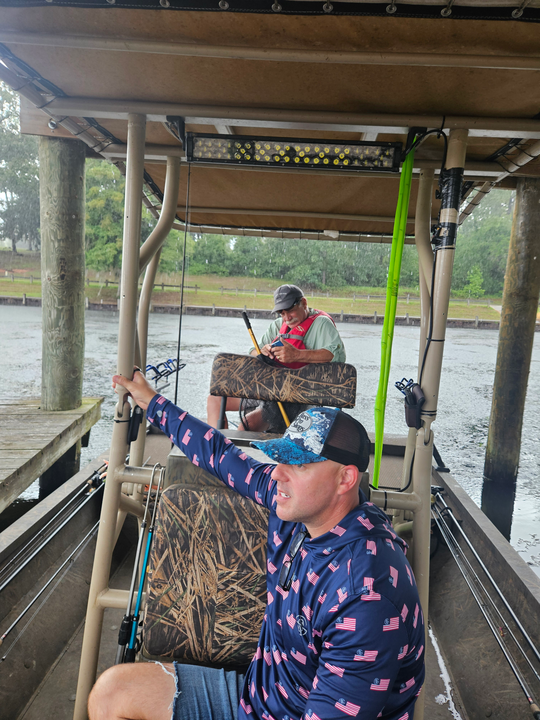 Drifting through Donalsonville's cloudy skies for the best catch!