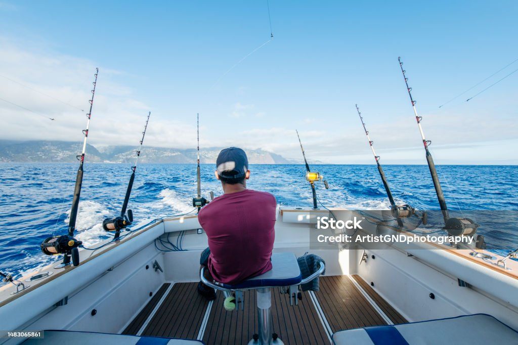 Scenic landscape with fishing rod