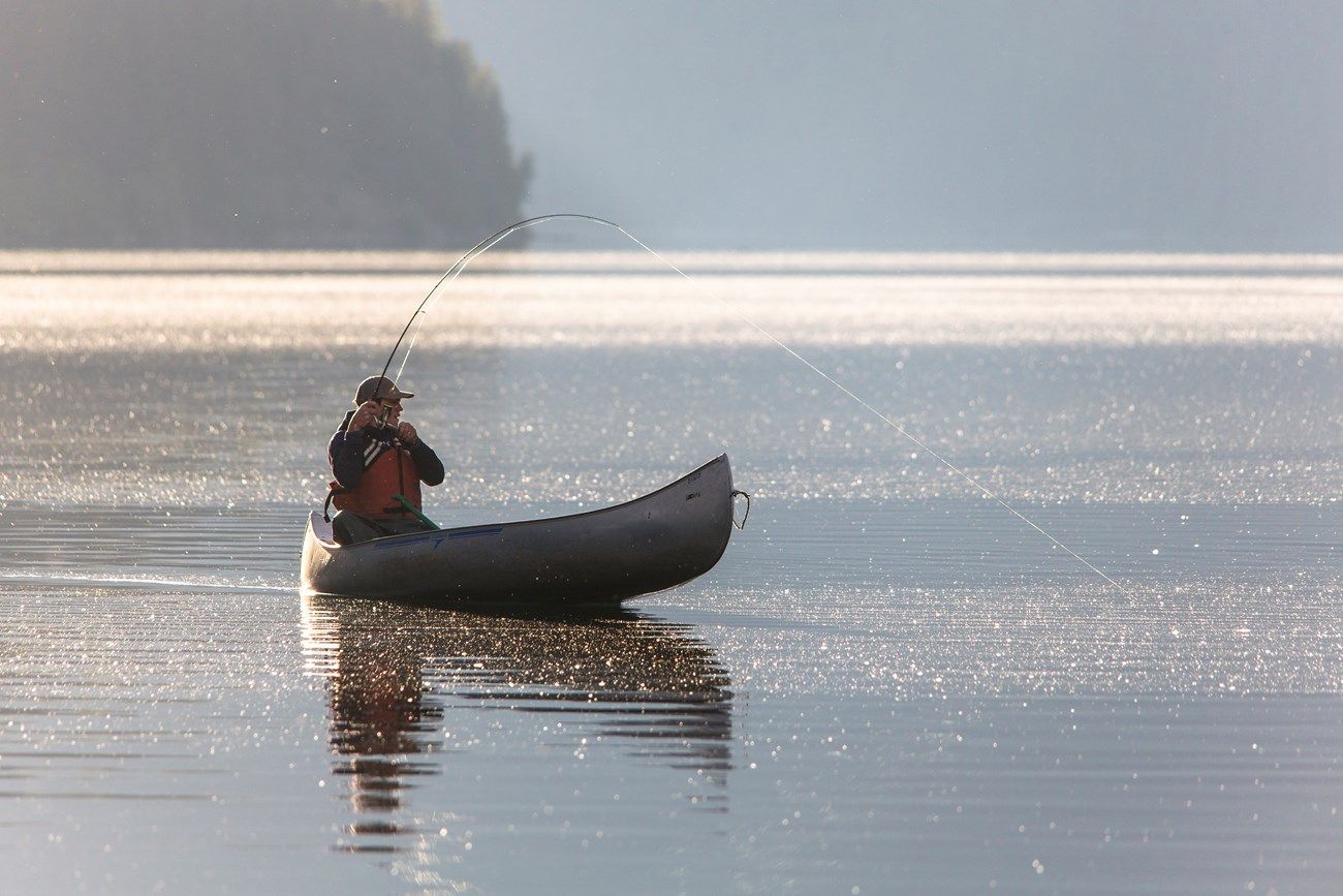 Angler fishing in unknown location