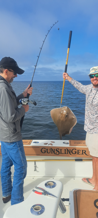 Reeling in the catch at the Gunslinger.