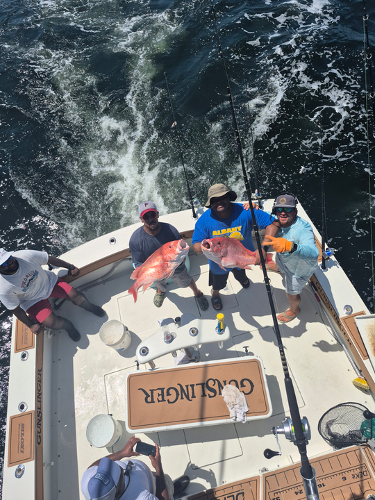 Hooked these big red snapper with some expert deep sea techniques in Biloxi!