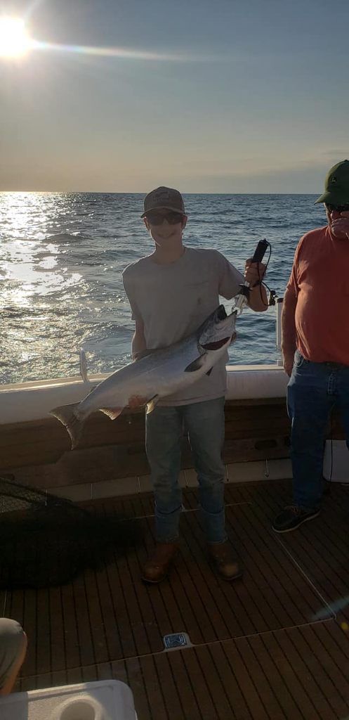 Coho salmon caught while fishing