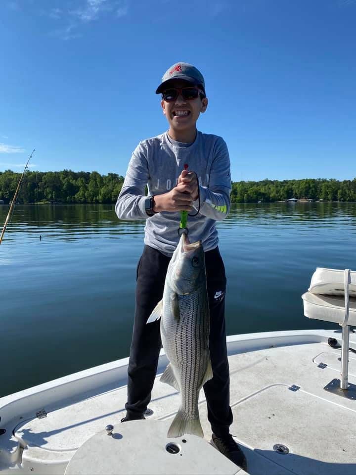 Striped bass caught on fishing trip