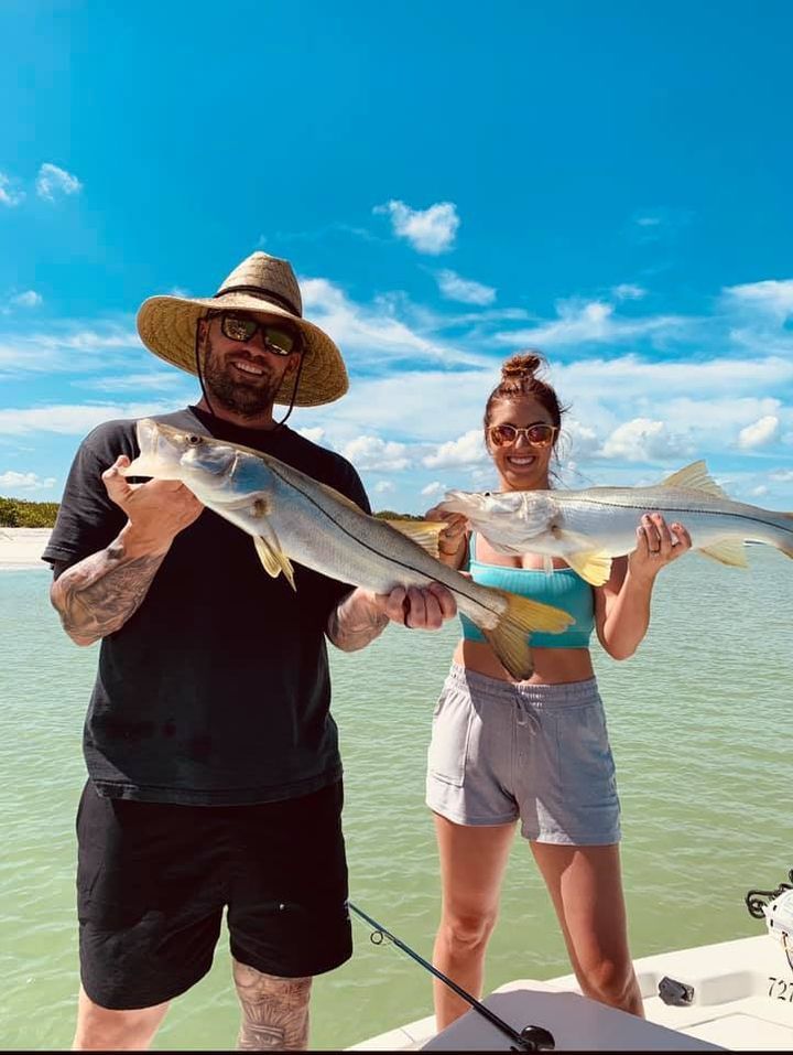 Two Snook fish caught while fishing