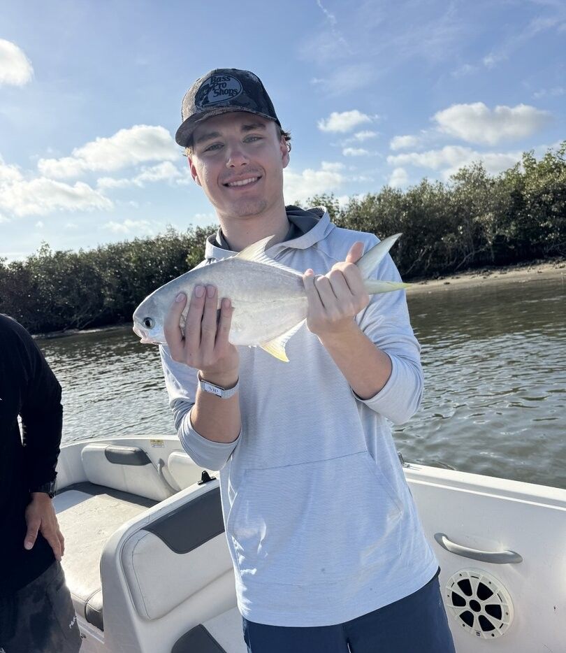 Florida Pompano caught during fishing trip on boat