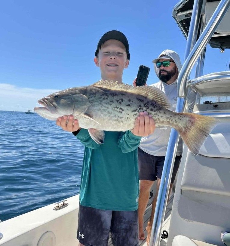 Gag grouper caught during offshore fishing trip