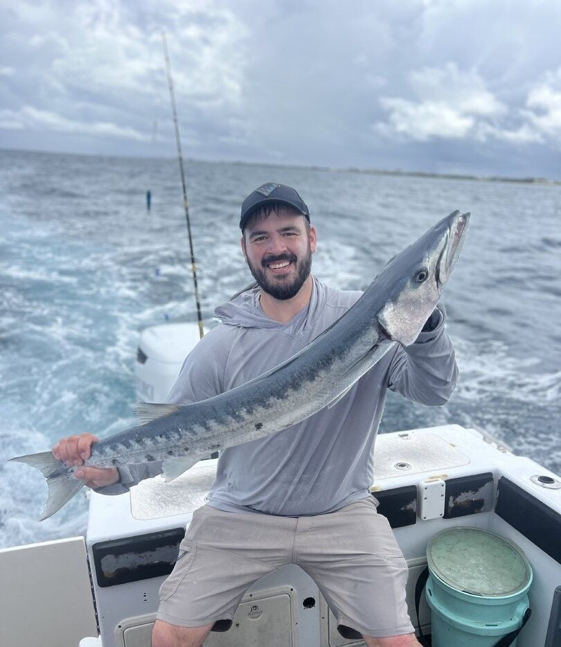 Great barracuda caught during deep sea fishing trip